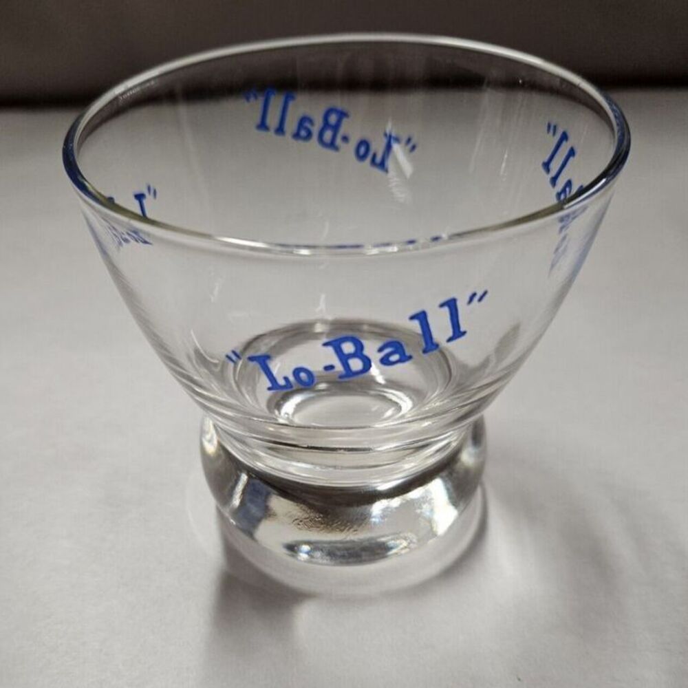Eva Zeisel Mid Century Modern Set Of 6 Blue & Clear Lo Ball Cocktail Glasses
